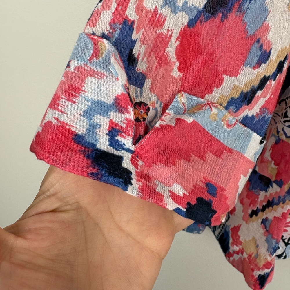 Alfred Dunner Patchwork-Print Button Front Shirt 100% Cotton size 16 boho - Picture 6 of 9
